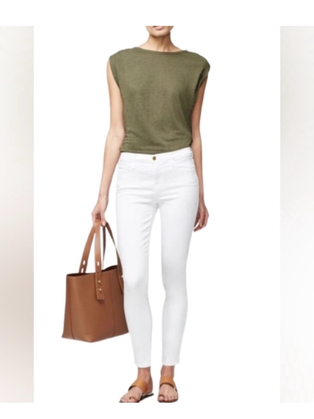 Frame Denim White Le High Skinny Jeans Size 31
